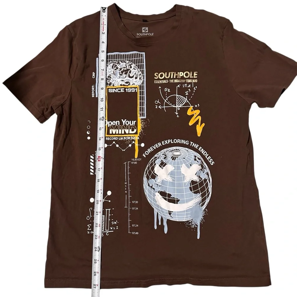 Vtg Southpole brown Shirt Mens L Skater Y2K Tee - Picture 3 of 6